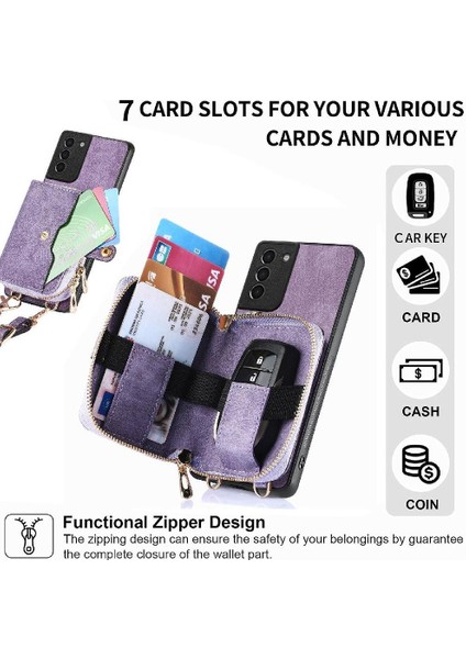 Samsung Galaxy S21 Ayarlanabilir Kordon Premium Deri 7 Kart (Yurt Dışından) modelleri