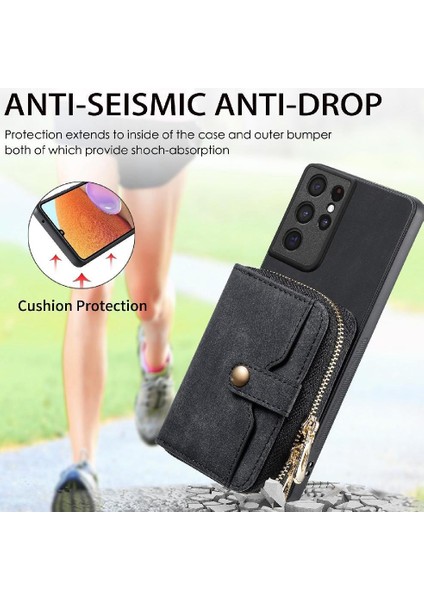 Samsung Galaxy S21 Ultra Ayarlanabilir Kordon 7 Kart Yuvaları Premium Için Kılıf (Yurt Dışından) modelleri