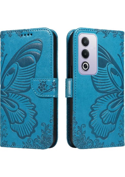 Oppo A3 Pro 5g Için Flip Case Ayrılabilir El Kayışı ile Kabartmalı Kelebek (Yurt Dışından)