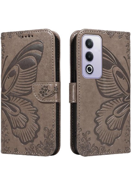 Oppo A3 Pro 5g Için Flip Case Ayrılabilir El Kayışı ile Kabartmalı Kelebek (Yurt Dışından)