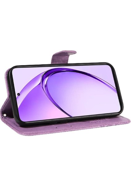 Oppo A3 Pro 5g Için Flip Case Ayrılabilir El Kayışı ile Kabartmalı Kelebek (Yurt Dışından)