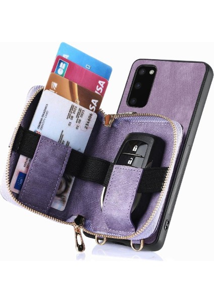 Samsung Galaxy S20 Için Kılıf Standı Fermuar Kapatma 7 Kart Yuvaları Ayarlanabilir (Yurt Dışından) fiyatları