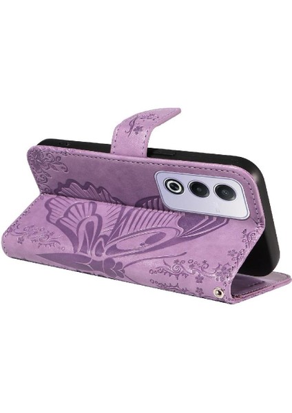 Oppo A3 Pro 5g Için Flip Case Ayrılabilir El Kayışı ile Kabartmalı Kelebek (Yurt Dışından)