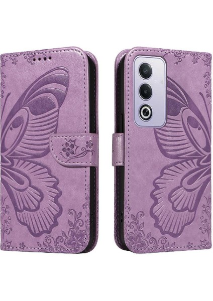 Oppo A3 Pro 5g Için Flip Case Ayrılabilir El Kayışı ile Kabartmalı Kelebek (Yurt Dışından)