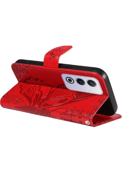 Oppo A3 Pro 5g Için Flip Case Ayrılabilir El Kayışı ile Kabartmalı Kelebek (Yurt Dışından)