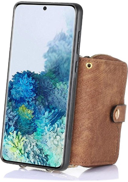 Samsung Galaxy S20 Için Kılıf Standı Fermuar Kapatma 7 Kart Yuvaları Ayarlanabilir (Yurt Dışından) modelleri