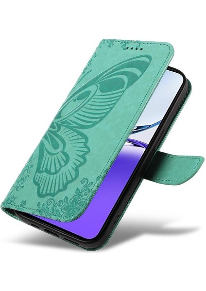 Oppo A3 5g Için Flip Case Kabartmalı Kelebek Ayrılabilir El Kayışı ile (Yurt Dışından)