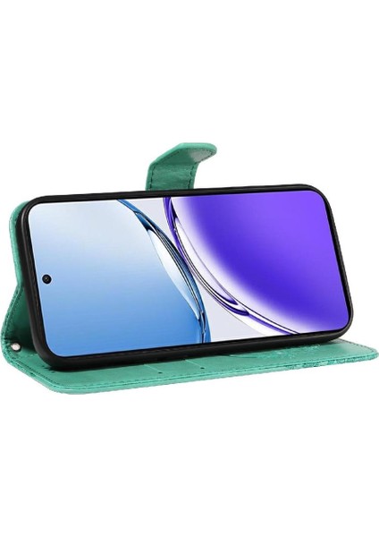 Oppo A3 5g Için Flip Case Kabartmalı Kelebek Ayrılabilir El Kayışı ile (Yurt Dışından)