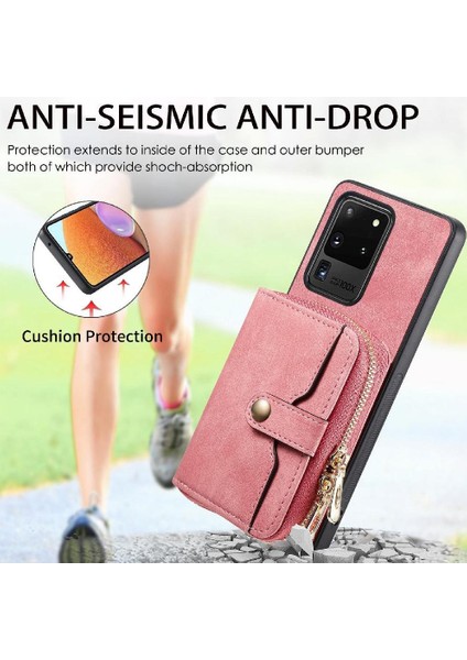 Samsung Galaxy S20 Ultra Fermuar Kapatma Standı 7 Kart Yuvaları Için Kılıf (Yurt Dışından) fırsatları