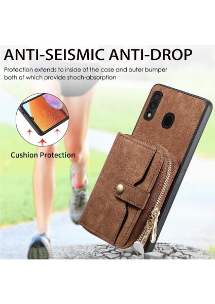 Samsung Galaxy A30/A20 Fermuar Kapatma 7 Kart Yuvaları Premium Standı (Yurt Dışından) fiyatları