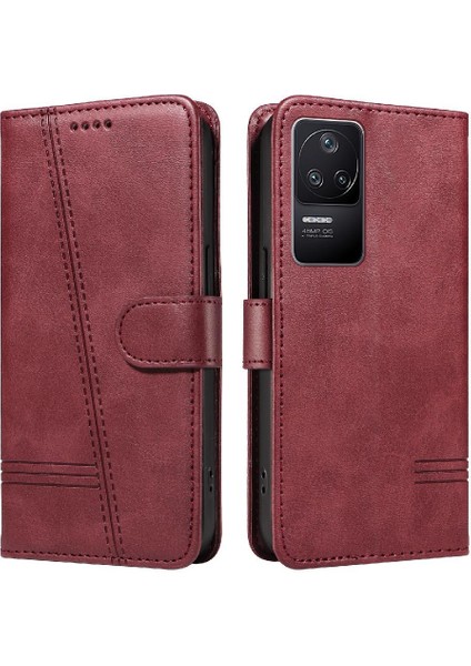 Xiaomi Poco F4 5g Cüzdan Telefon Kılıfı Için Filp Durumda Pu ile Ayrılabilir Siyah (Yurt Dışından)