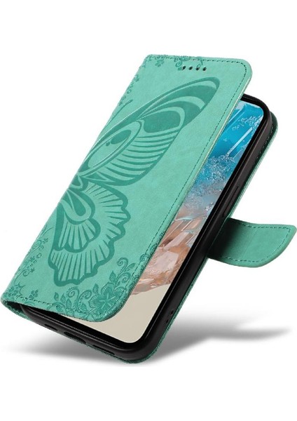 Samsung Galaxy M35 Ayrılabilir El Kayışı Kabartmalı Kelebek Için Flip Case (Yurt Dışından)