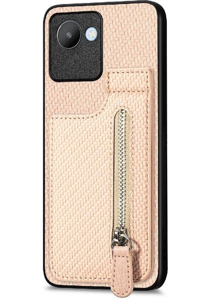 Realme C30 Fermuar Crad Yuvası Manyetik Araç Montaj Cüzdan Standı Için Kılıf (Yurt Dışından) fiyatları