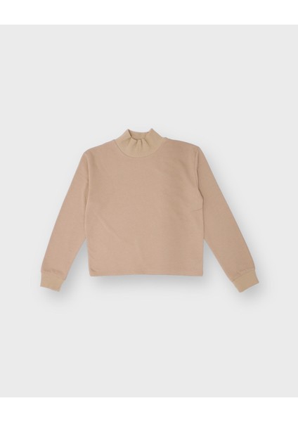 Genç Kız Balıkçı Yaka Crop Sweatshirt