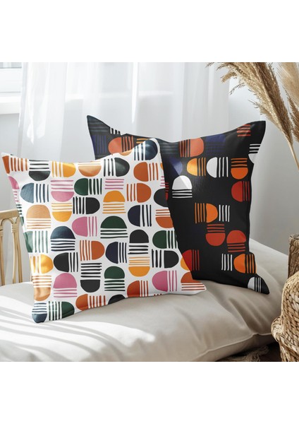 Modern Tasarımlı 2'li Yastık Içi ve Kırlent Kılıfı 45CM 113477