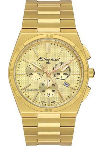 H117CHPDI Swiss Made Çizilmez Safir Cam Chronograph Fonksiyonlar Aktif Altın Erkek Kol Saati