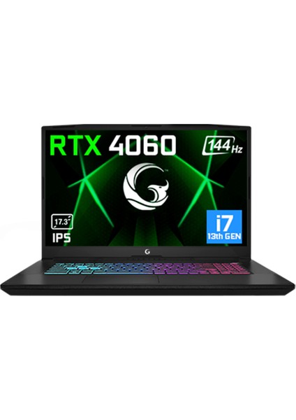 Game Garaj Slayer3 7XL-4060 V2 C3 Intel Core I7 13700H 64GB Ram 1tb SSD RTX4060 17.3" Fhd 144Hz IPS Freedos Dizüstü Bilgisayar + Çanta