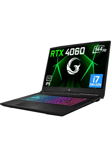 Game Garaj Slayer3 7XL-4060 V2 C3 Intel Core I7 13700H 64GB Ram 1tb SSD RTX4060 17.3" Fhd 144Hz IPS Freedos Dizüstü Bilgisayar + Çanta