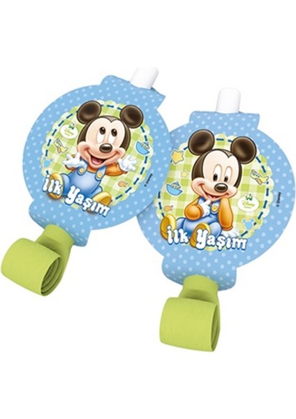 Baby Mickey Mouse Temalı Kaynana Dili Düdük 6'lı Set