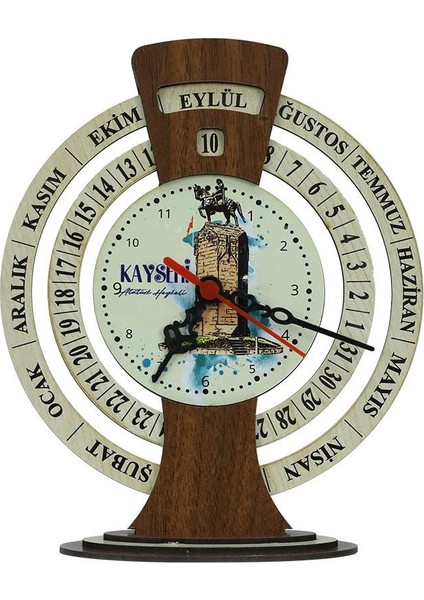 El Işçiliği Kayseri Atatürk Heykeli Takvimli Masa Saati 25X20 Cm- 6011