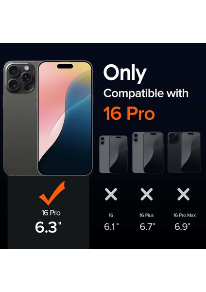 Apple iPhone16 Pro Şeffaf Silikon Kılıf & 2 Adet Temperli Cam Ekran Koruyucu Seti