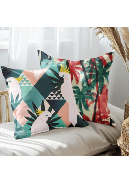 Modern Tasarımlı 2'li Yastık Içi ve Kırlent Kılıfı 45CM 113412