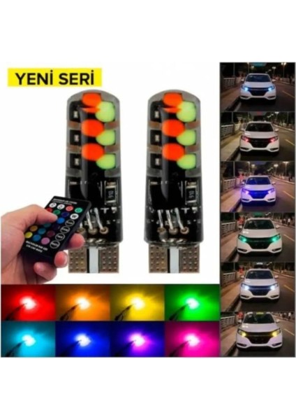 Kumandalı Çakarlı T10 Park Ampulü 18 LED 2'li