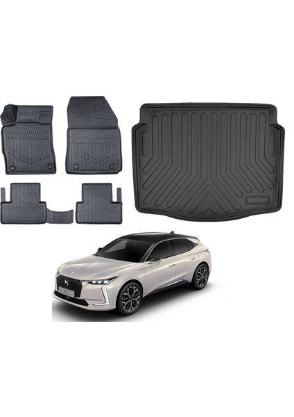 Ds 4 2023 Model 3D Bagaj Havuzu+3d Araca Özel Paspas Takımı Birebir Uyumlu