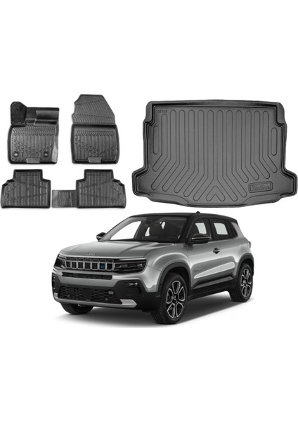 Jeep Avenger Elektrikli 2024 Model 3D Üst Bagaj+3d Araca Özel Paspas Takımı Birebir Uyumlu