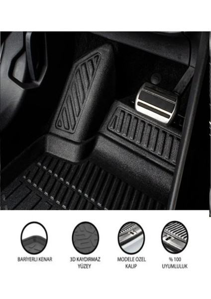 Jeep Avenger Elektrikli 2024 Model 3D Üst Bagaj+3d Araca Özel Paspas Takımı Birebir Uyumlu