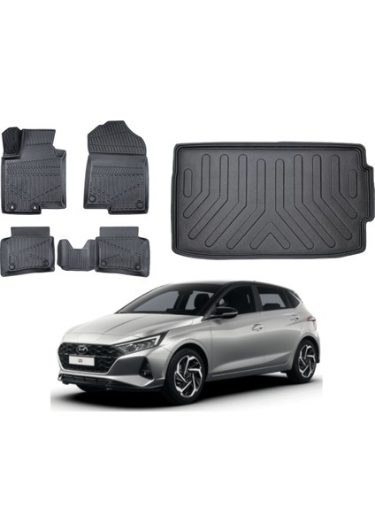 Hyundai I20 2023 Model Elite Paket 3D Üst Bagaj Havuzu+3d Araca Özel Paspas Takımı Birebir Uyumlu