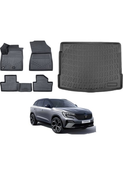 Renault Austral Mild Hybrid 2024 Model Bagaj Havuzu+3d Araca Özel Paspas Takımı Birebir Uyumlu