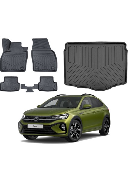 Volkswagen Taigo 2024 Model 3D Alt Bagaj Havuzu+3d Araca Özel Paspas Takımı Birebir Uyumlu