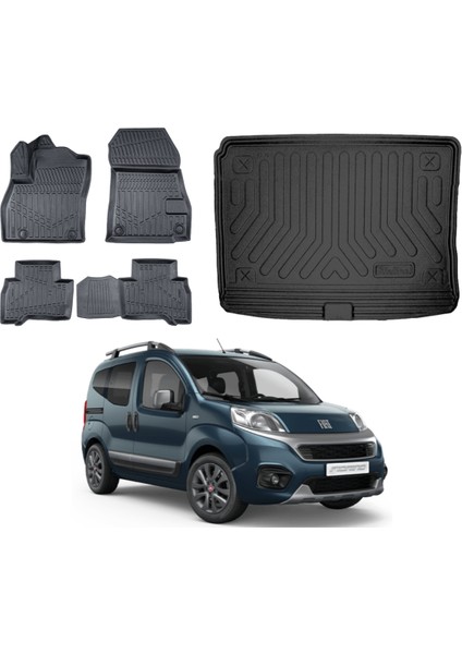 Fiat Fiorino Koltuklu 2020 Model Bagaj Havuzu+3d Araca Özel Paspas Takımı Birebir Uyumlu