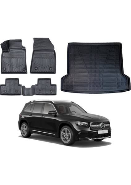 Mercedes Glb 2021 Model 3D Üst Bagaj Havuzu+3d Araca Özel Paspas Takımı Luxury Serisi