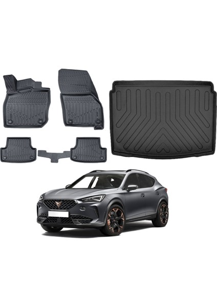 Cupra Formentor Alt 2023 Model 3D Bagaj Havuzu+3d Araca Özel Paspas Takımı Luxury Serisi