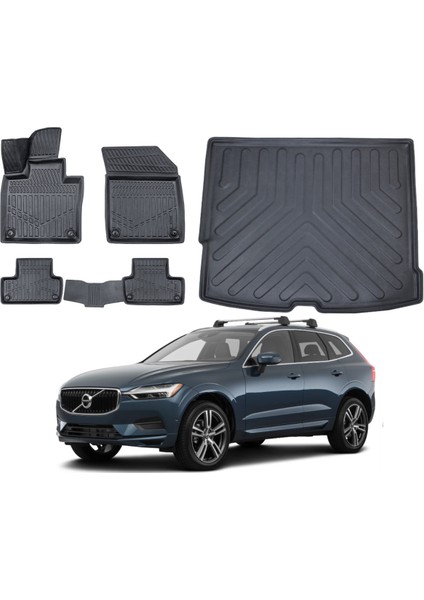 Volvo XC60 2024 Model 3D Bagaj Havuzu+3d Araca Özel Paspas Takımı Luxury Serisi