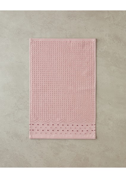 Retro Bloom Pamuklu Bordürlü El Havlusu Pembe