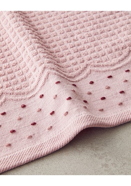 Retro Bloom Pamuklu Bordürlü El Havlusu Pembe fiyatları