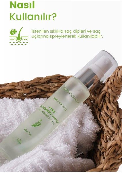 Bade Natural Biberiye Suyu Güçlendirici Saç Toniği Dökülme Karşıtı %100 Doğal ve Saf 30 ml