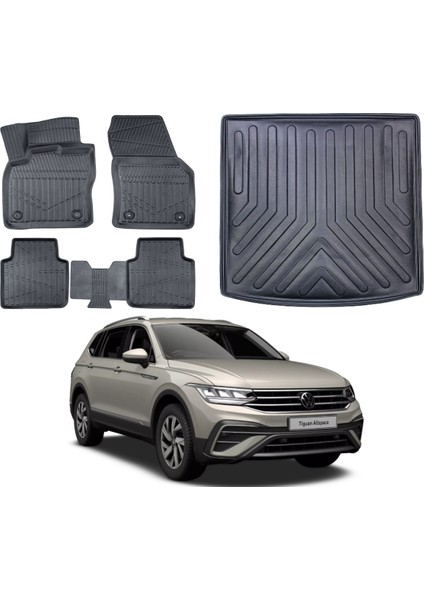 Tiguan All Space 5 Koltuk 2023 Model Bagaj Havuzu+3d Araca Özel Paspas Takımı Luxury Serisi