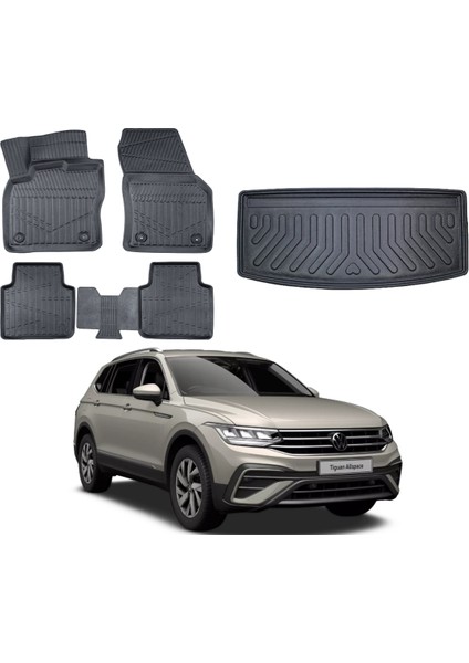 Tiguan All Space 7 Koltuk 2023 Model Bagaj Havuzu+3d Araca Özel Paspas Takımı Luxury Serisi