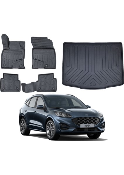 Ford Kuga 2023 Model 3D Bagaj Havuzu+Paspas Takımı