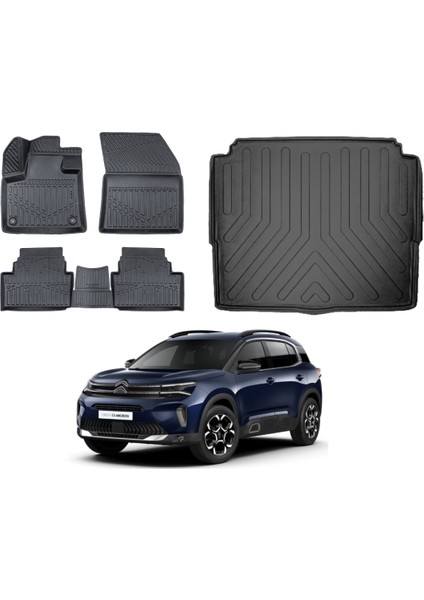 Citroen C5 Aircross 2024 Model 3D Alt Bagaj Havuzu+Paspas Takımı