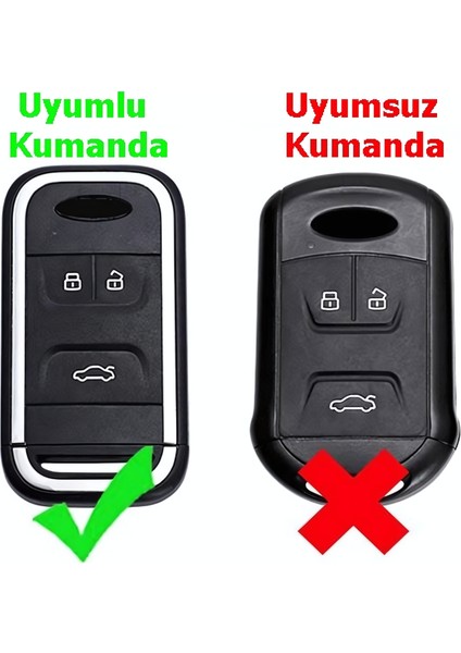 Chery Tiggo Uyumlu Anahtar Kılıfı Kumanda Kılıfı Oto Anahtarlık Deri Desenli Siyah Gold indirimleri