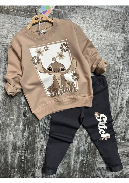 Kız Çocuk Stitch Taytlı Uzun Kol Iki Iplik Takım 3-10 Yaş