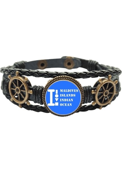 Maldives Adaları Hindistan Okyanus Deri Kaplı Okyanus Bracelet Wristband (Yurt Dışından)