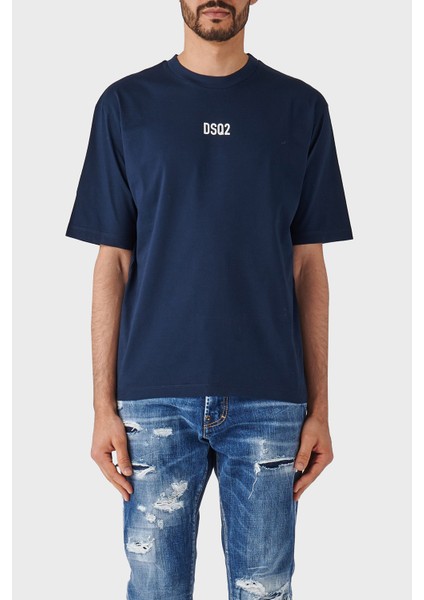 Pamuklu Bisiklet Yaka Oversize Fit T Shirt Erkek T Shirt S74Gd1267 S23009 478