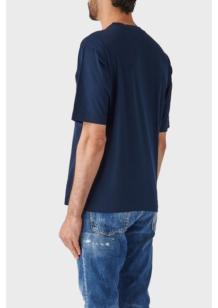 Pamuklu Bisiklet Yaka Oversize Fit T Shirt Erkek T Shirt S74Gd1267 S23009 478