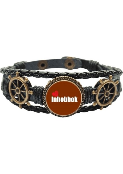 Malta Skript Dili Seni Seviyorum Mandari Dili Deri Kaplı Ocean Bracelet Wristband (Yurt Dışından)